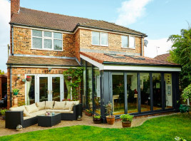 Tiled roof extension with Velux windows